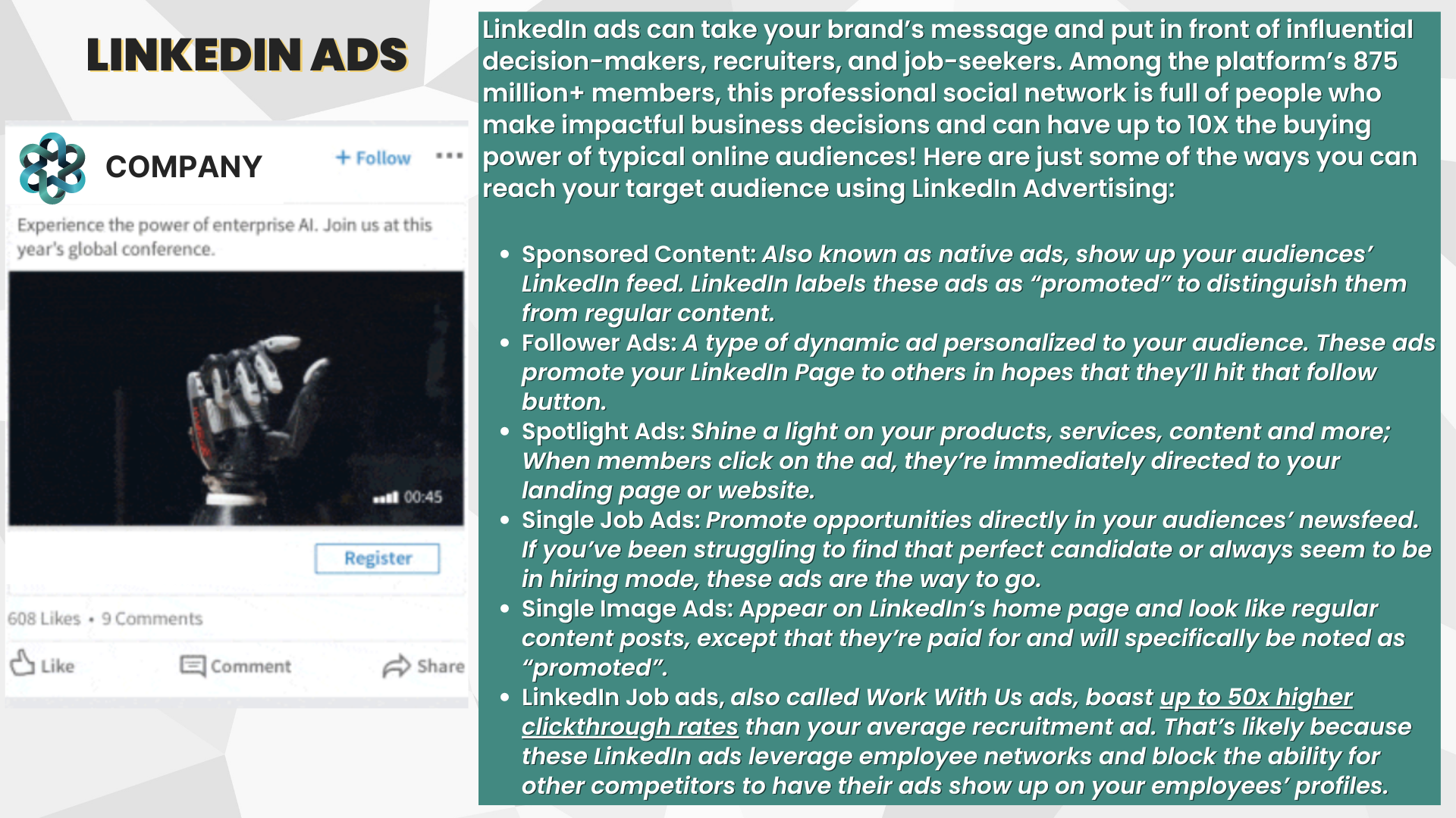 LinkedIn Advertising Example 1