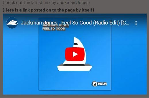 YouTube embed example