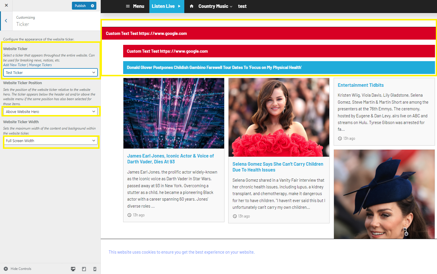 Ticker Example 2