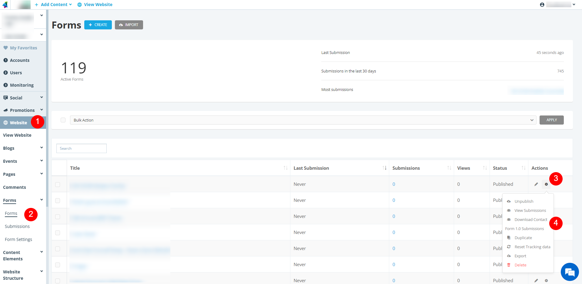 Download Old Contact Form Submissions