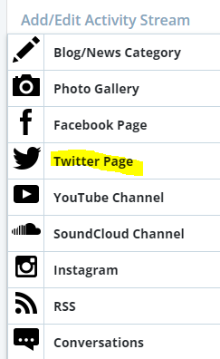 Select Twitter Page