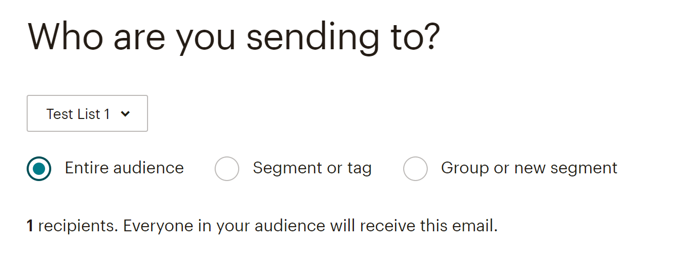 Mailchimp Audience Selection