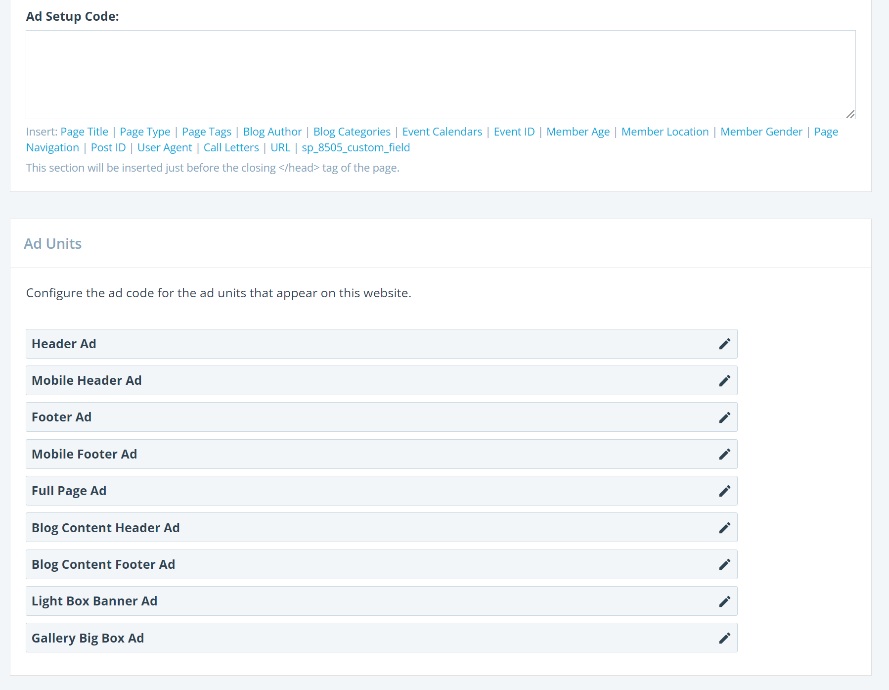 Google Ad Manager Ad Setup Screenshot