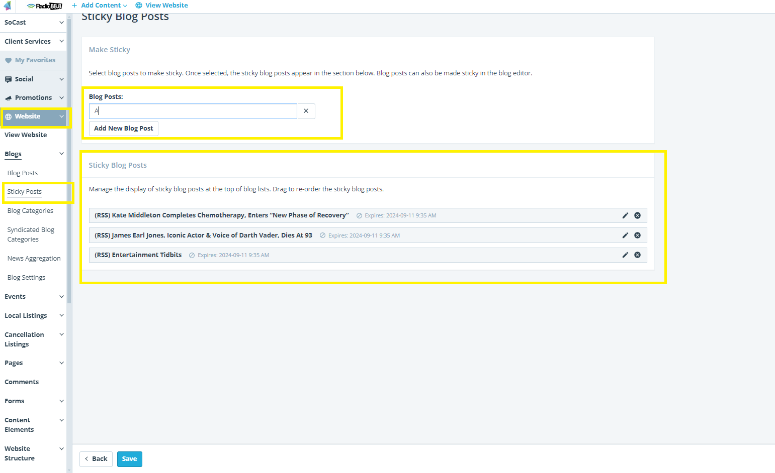Sticky Post Example